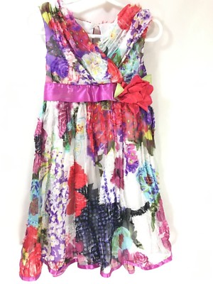 Iris & Ivy watercolor floral dress sleeveless Embellishment sz 5 fully lined