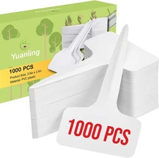 1000 Pcs T-Type Plastic Garden Tags Waterproof Plant Sign Stakes Nursery White