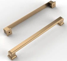 Amerdeco 10 Pack Champagne Bronze Cabinet Pulls 10 Inch Hole Centers