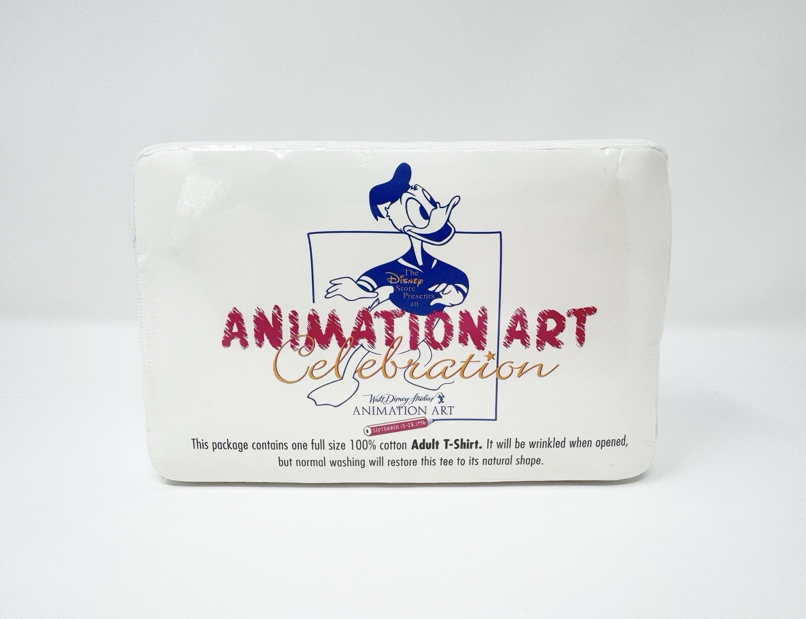 Disney Store 1996 Animation Art Celebration Donald Duck XL T-Shirt VINTAGE