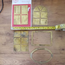 Lot of 5 Brass Embossing Stencils template frames dividers Connors collectibles