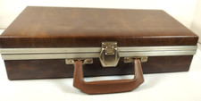 Vintage Cassette Carrying Case Holds 24 Tapes, Brown, Service Mfg. Co. USA,