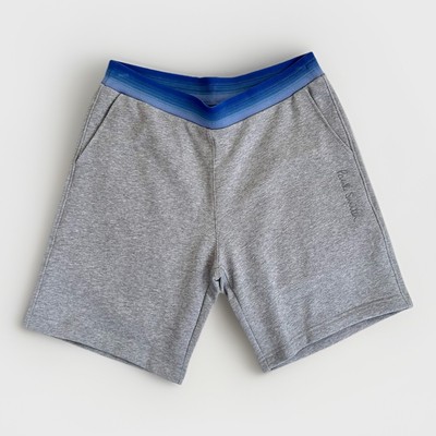 Paul Smith Herren Sweat Shorts Grau Ombre Logo Freizeit Jersey Fleece Neu Baumwolle