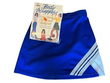 Cheerleader Uniform Outfit Costume New White Leo Adult XS 24" Skirt Royal Blue