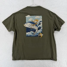 T&C Surf Designs Shirt Mens 2XL Green Hawaii Fish Graphic Short Sleeve Cotton