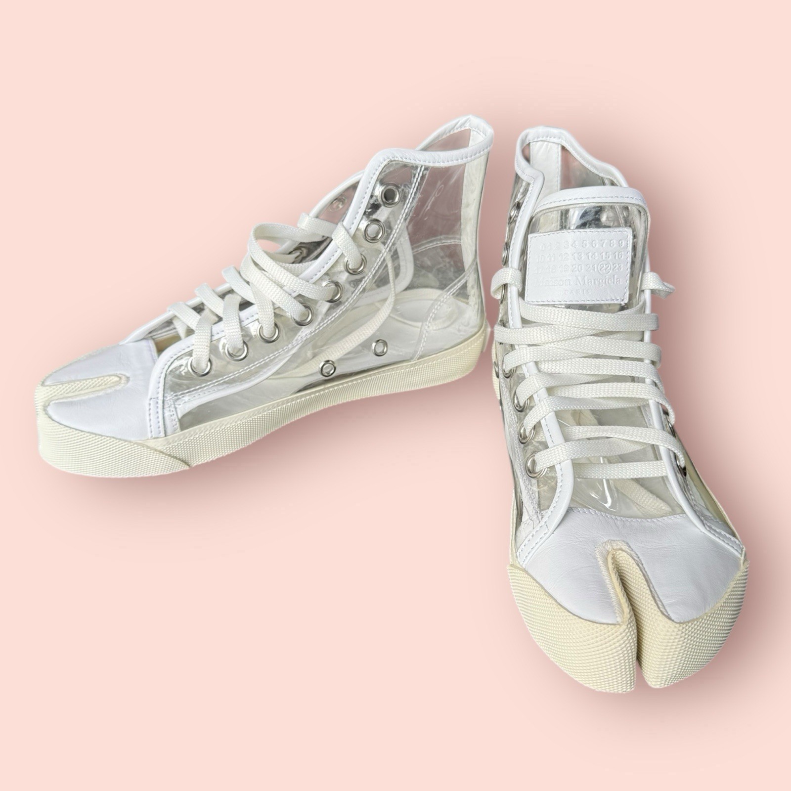 Maison Margiela Clear High Cut Tabi Trainer Sneakers Women’s US Size 6 Euro 36