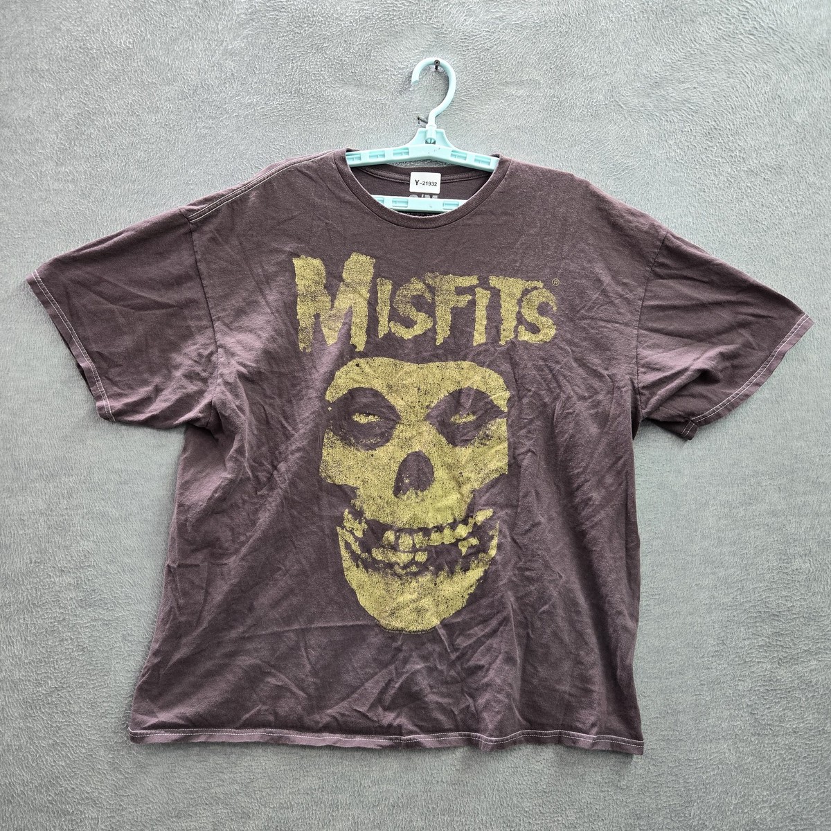Misfits Women Shirt S/M Purple Graphic Print Skull Band Oversized