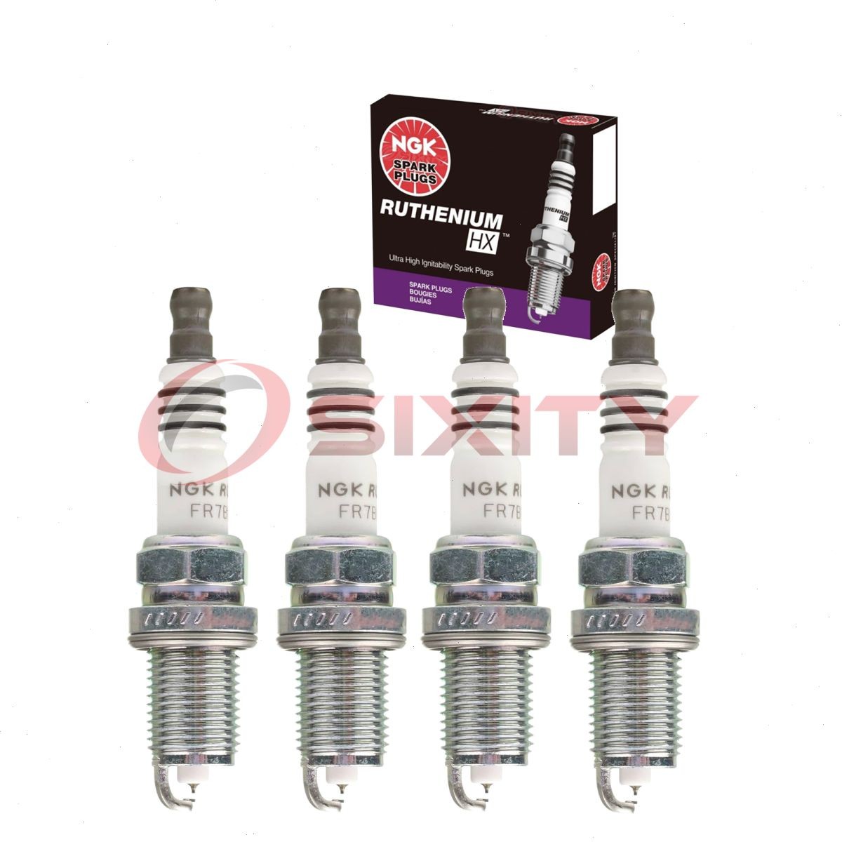 4 pcs NGK Ruthenium HX Spark Plugs for 2002-2007 Mitsubishi Lancer 2.0L L4 - ki