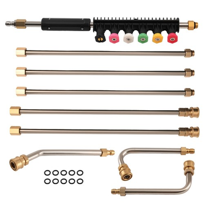 #ad 4000PSI Brass Pressure Washer Kit 97inch 6 Wands 6 Nozzles 3 Curved Rods $29.50