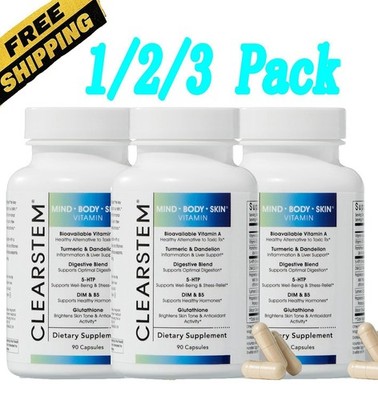 1-3 Pack CLEARSTEM Age Acne Mind Body Skin Vitamin 90ct Softgels Supplement