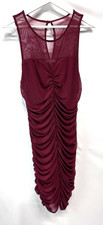 Bailey Blue Ruched Ruby Red Bodycon Sheath Dress Party Cocktail Club Size XL