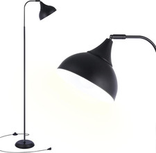 Industrial LED Floor Lamp,Black Metal Adjustable Standing Lamp for Living Room,