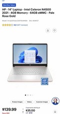 HP - 14" Laptop - Intel Celeron N4500 2021 - 4GB Memory - 64GB eMMC