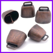 5 Pack Grazing Copper Bells, Metal Cow Bells for Dogs, Animal Copper Loud Bronze