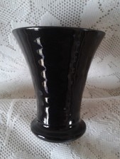 Posy Vase, Black Glazed Pottery, Handmade at Ewenny Pottery in Wales