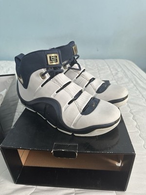 VG Nike Zoom LeBron IV WESTCOAST Wht/blue/gld Mens Size 10.5 Original 314647-111