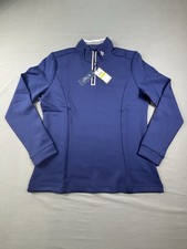 Original Penguin Women's Black Iris Blue Clubhouse Mock Pullover, Medium
