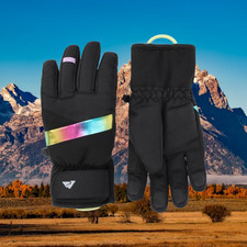 Ozark Trail Girls Hybrid Ski Gloves, Ski Gloves Size S/M Warm Touch Waterproof