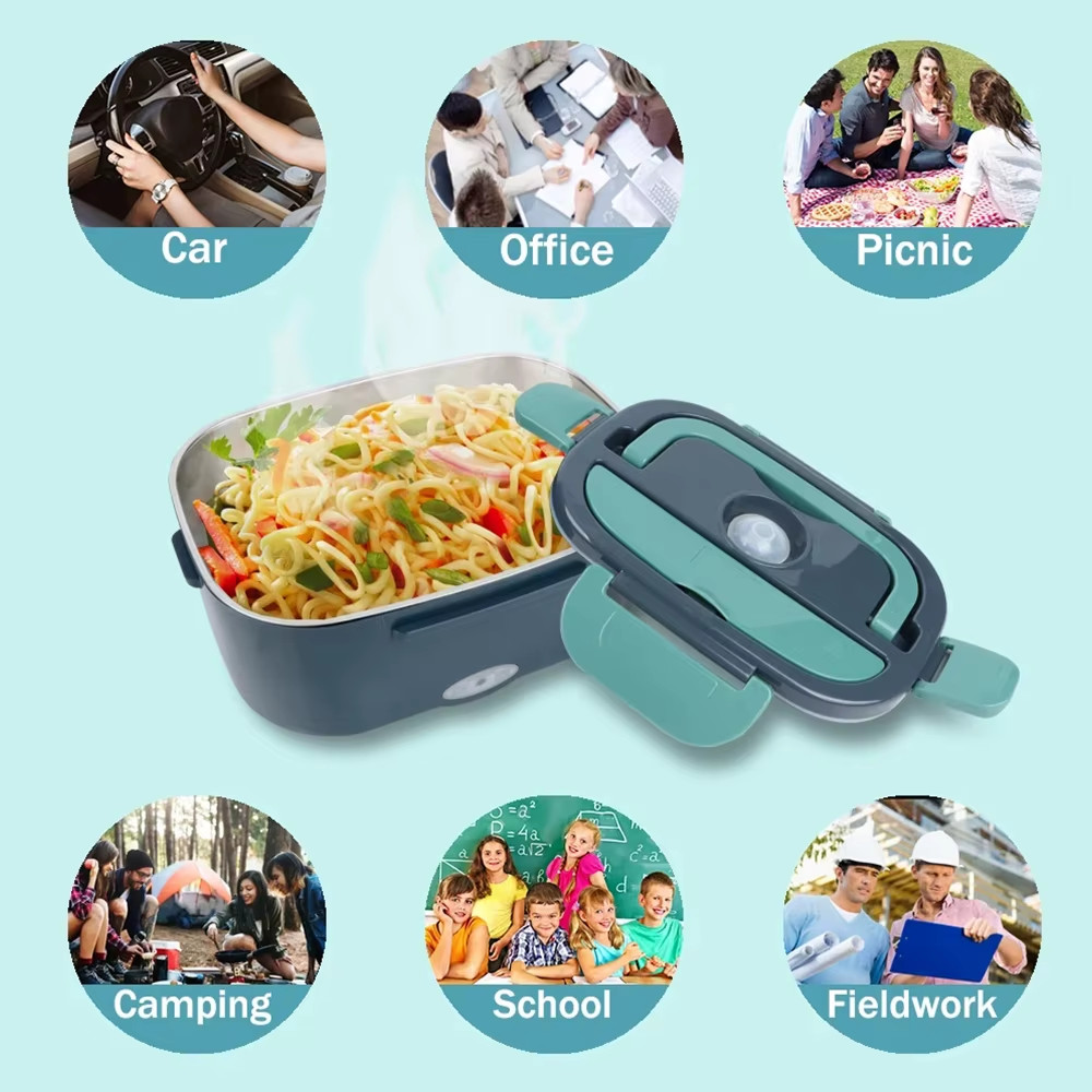 1.5L 60W Electric Lunch Box Food Warmer Leakproof Portable Food Heater