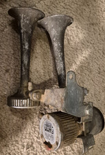 Fiamm Dual Trumpet Air Horn Set 12v Mc0 Serie 2000 Italy Vintage