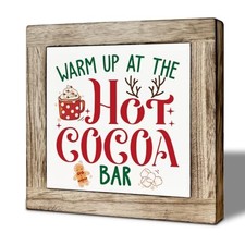 Christmas Hot Chocolate Bar Sign, Winter Home Tiered Tray Decor, Christmas 01