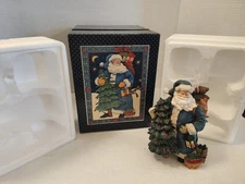 1997 Lang & Wise Classic Santa Susan Winget Santa's Blue Coat Figure 7" W/ Box 