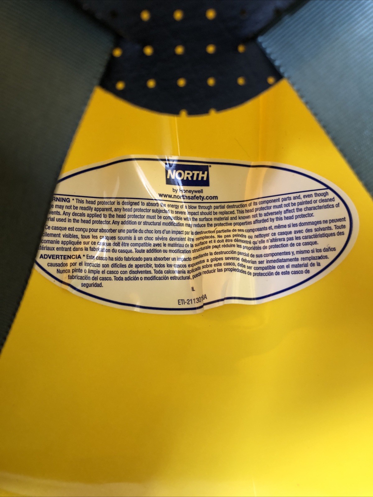 Honeywell NORTH Safety Hard Hat Helmet A49R Yellow Ratchet Full Brim NOS
