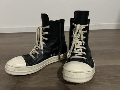 Rick Owens Ramones Leather Sneakers Black/Milk SS23 Size 42/9 | eBay Rick Owens Ramones Leather Sneakers Black/Milk SS23 Size 42/9 | eBay