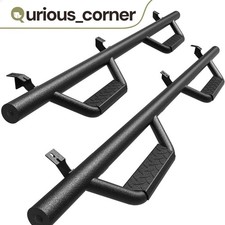 3 Drop Running Boards For 2005-2023 Toyota Tacoma Double Cab Blk Side Step