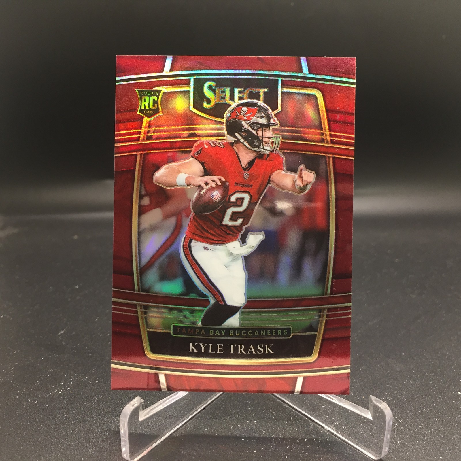 Kyle Trask 2021 Select Maroon Prizm 63 #/149 Tampa Bay Buccaneers EX Rookie