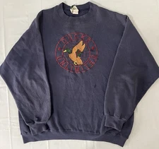 VTG Ducks Unlimited Tag Embroidered Crewneck Sweatshirt Size M Blue Made In USA