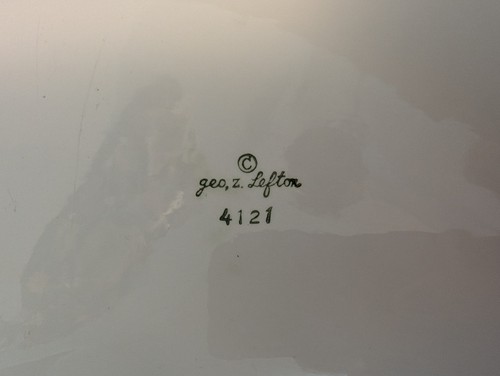 Vintage LEFTON China Green Heritage Yellow Flower Tea Cookie Tray 11" x 6" - Picture 7 of 8