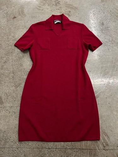 Salvatore Ferragamo, Vintage Salvatore Ferragamo 100% Virgin Wool Short Sleeve Polo Shirt Dress