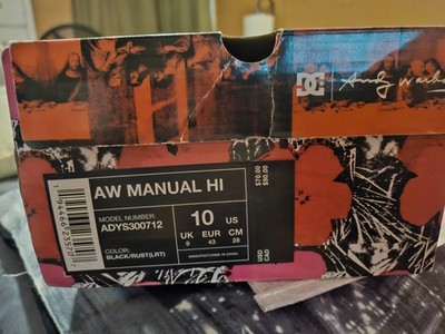 DC Shoes Men's Manual High Andy Warhol High-Top Shoes Black/Rust Size 10 Mens