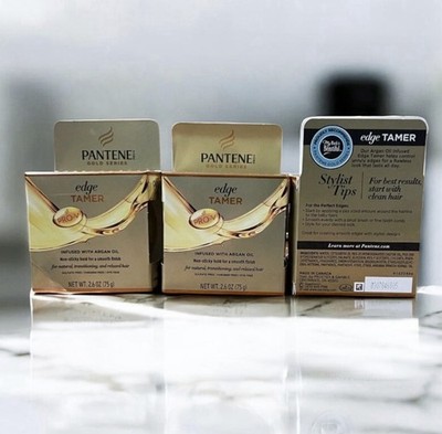 (3) Pantene Pro V Gold Series Edge Tamer Infused With Argan Oil 2.6 Fl Oz