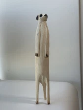 Handmade Wooden Meerkat Animal Figurines Collectible Decor for Home