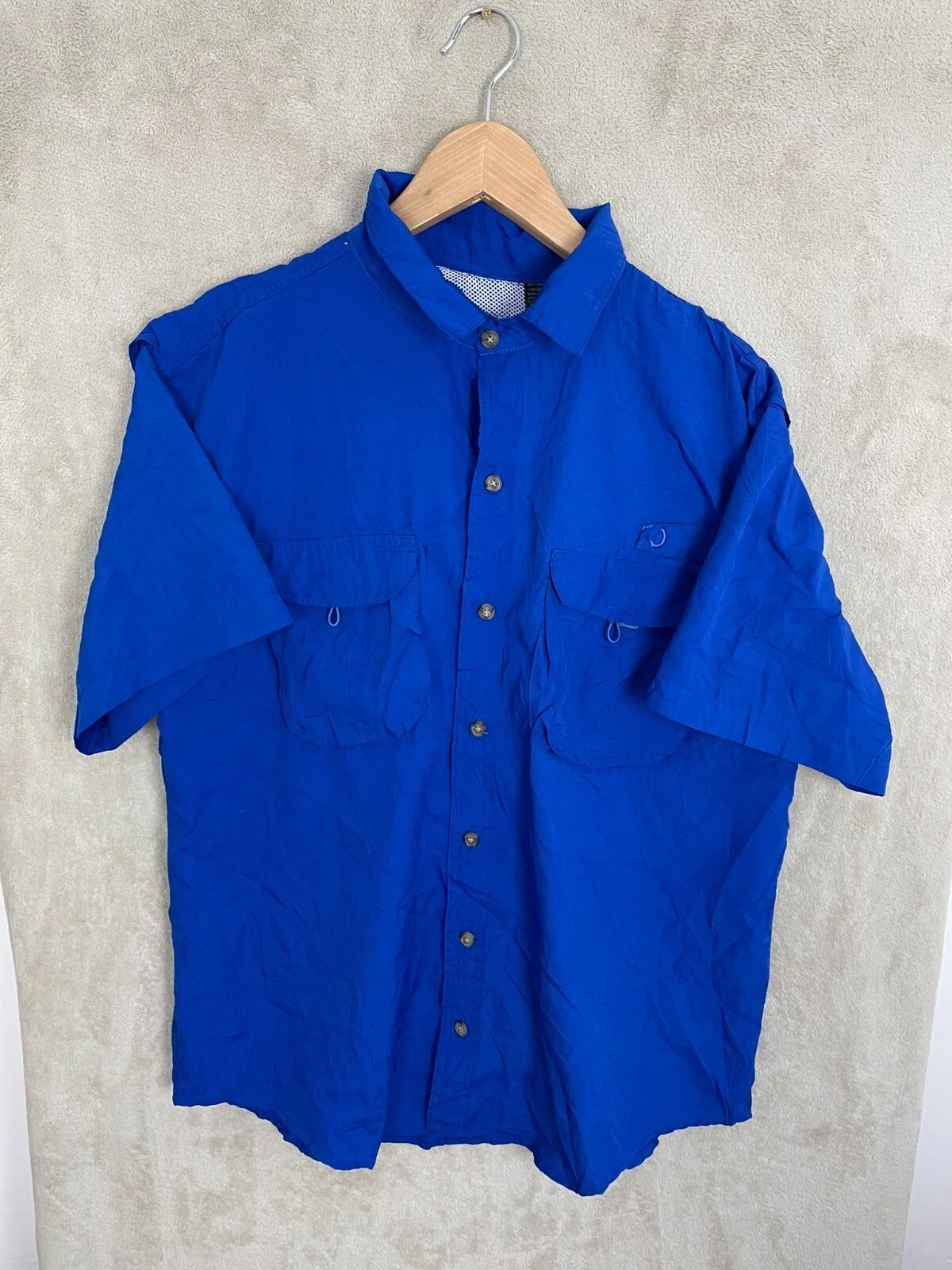 Men's Vintage Wrangler Breathable Hiking Short Sleeve Shirt Size XL Extra Large