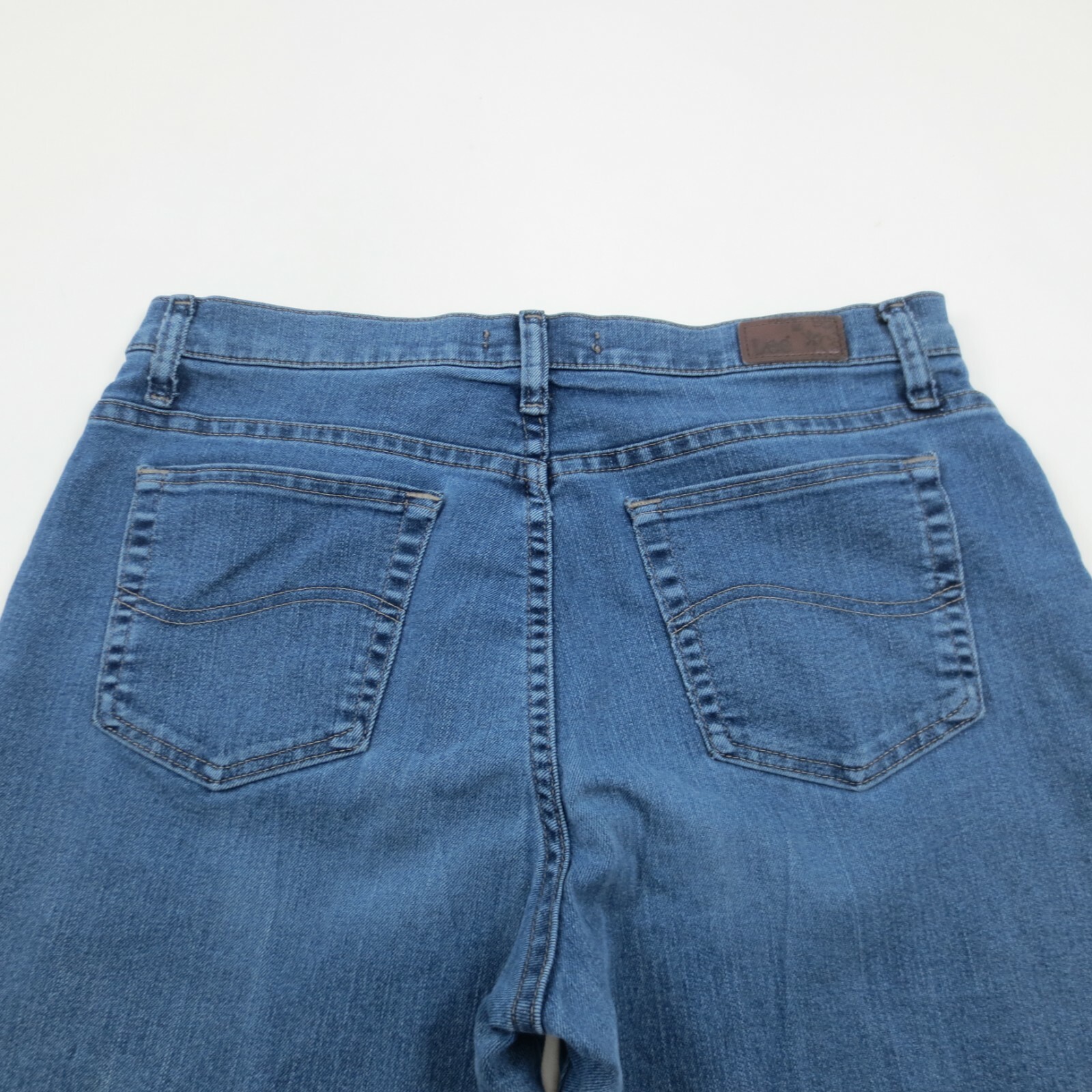 Womens Lee Jeans Size 12 Short 33x29 Relaxed Straight Stretch Distressed Denim eBay