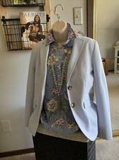 Talbots Blue Hand Stitch Single Button Blazer NWT Size 4 Womens