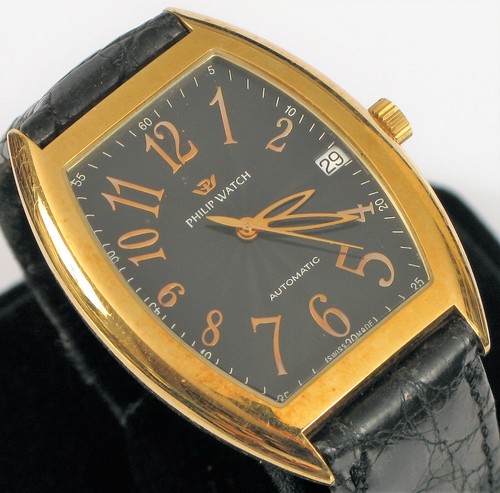 VINTAGE PHILIP WATCH 18K SOLID YELLOW GOLD MEN'S PANAMA AUTOMATIC SKELETON  BACK | eBay
