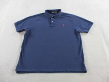 Ralph Lauren Polo Shirt Men 2XB Navy Blue Pony Rugby Golf Cotton Casual Modern