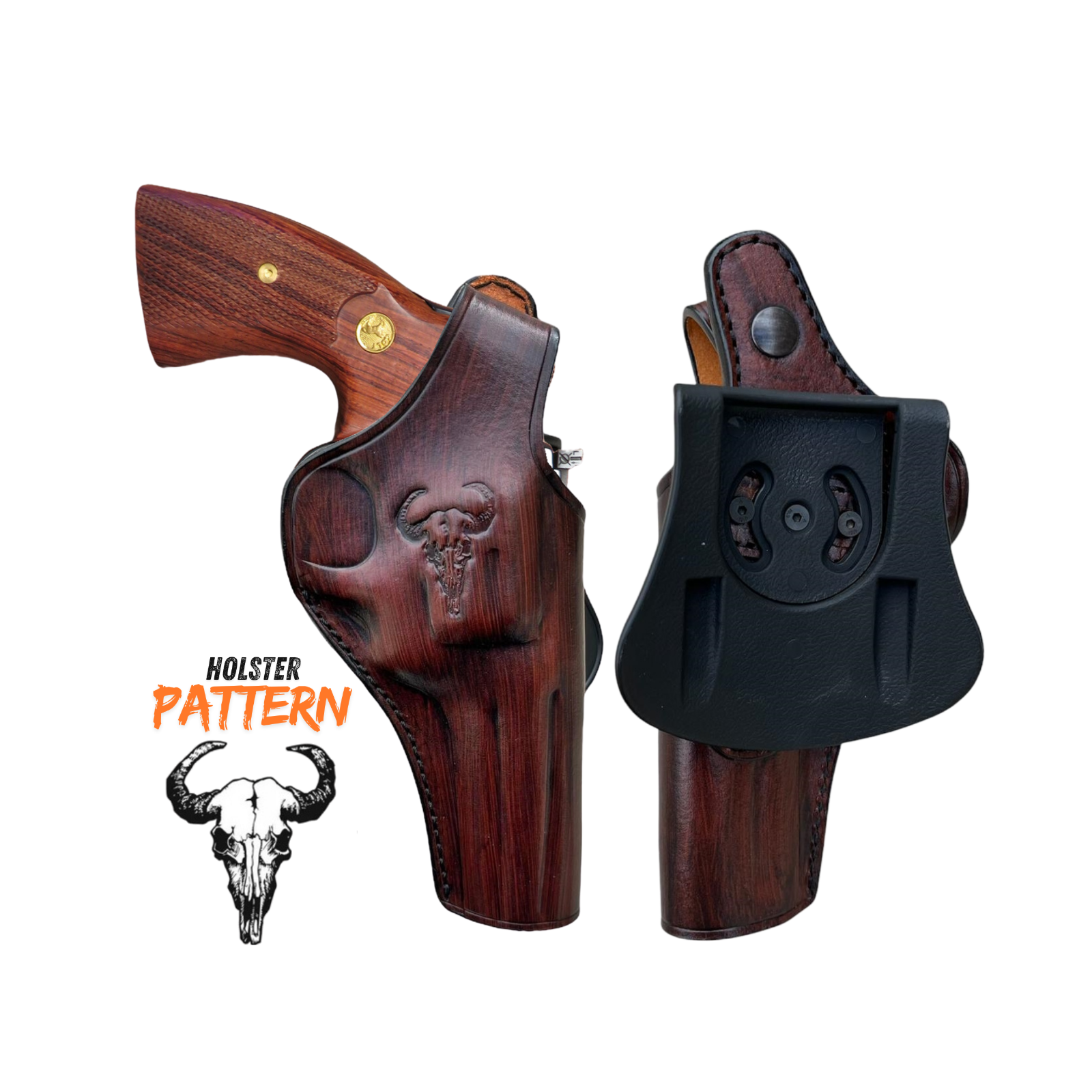Custom Gun Leather Paddle Holster Fits Taurus 856 Defender, Model 605 or 692