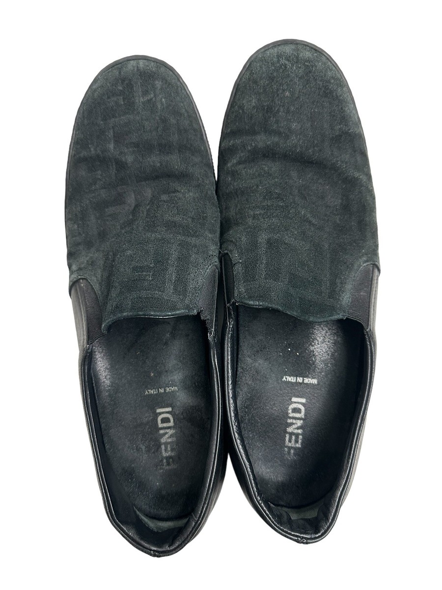 FENDI Monogram Black FF Logo Print Suede Leather Low Top Sneaker Men Size 9 US Fendi FF Match Sneaker (Men) | Nordstrom main image 4