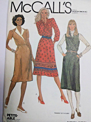 Dress Jumper Wrap 12 McCalls 7691 Sewing Pattern UC Below Knee Classic Collar
