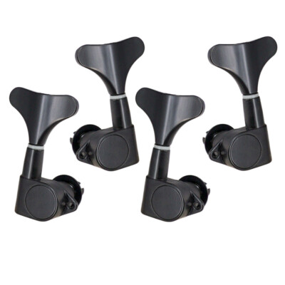 Black Tail Button Locking Tuner Stimmwirbel für 4 Saiter Bass Part 2R2L