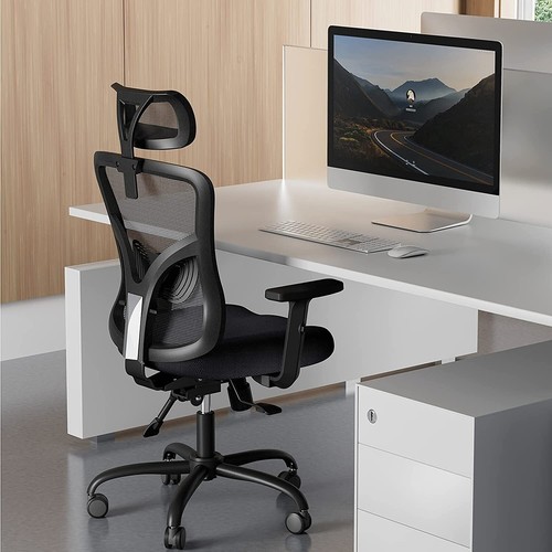 NOBLEWELL Office Chair High Back Mesh Computer Lumbar Support Adjustable Comfort - Picture 2 of 3