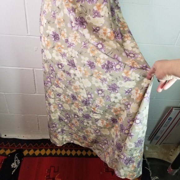 Vtg 90s y2k floral sleeveless maxi dress cottagecore fairy M image 6