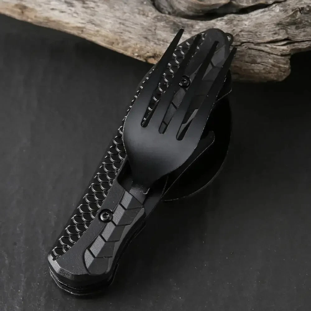 12-in-1 Multitool Knife with Spoon Fork Bottle Opener for Camping Survival