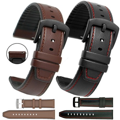 Silikon Leder Armband für Samsung Galaxy Watch 5 4 3 Pro Gear S3 S2 Active Strap