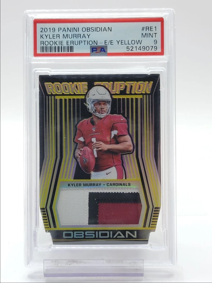 Kyler Murray Panini Obsidian Rookie Eruption Materials #RE1 Electric Etch Yellow